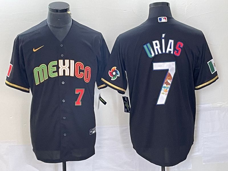 Men 2023 World Cub Mexico #7 Urias Black Nike MLB Jersey style 9185->more jerseys->MLB Jersey